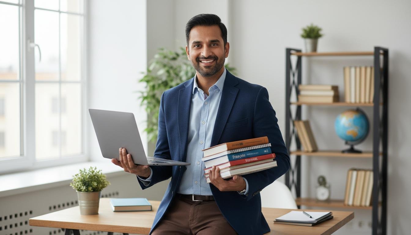 Indian student preparing for IELTS exam with one on one ielts tutor online at YFA Language Academy